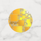 Table carrée jaune et orange Confetti (Petit recto)