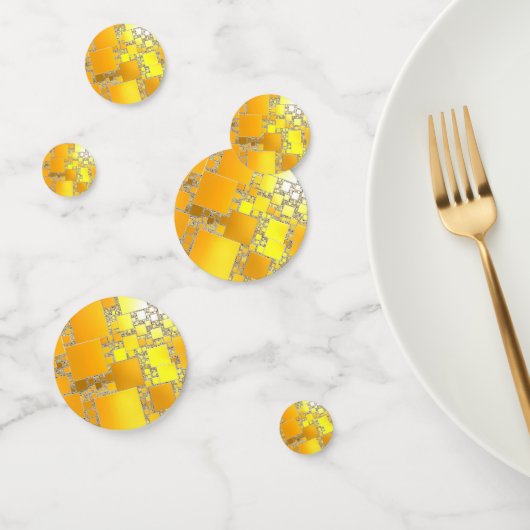 Table carrée jaune et orange Confetti (Groupe)