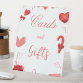 Table Carte de coeur rose et rouge Valentine et signe ca (In SItu)