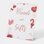 Table Carte de coeur rose et rouge Valentine et signe ca (Recto)