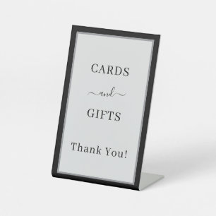 Table Cartes cadeaux noir gris signe de piédestal