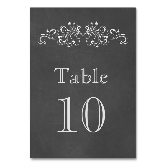 Table Chalkboard Flourdir et tourbillon | Numéro de tabl (Dos)