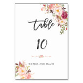 Table Charm Blush rose Floral écriture Numéro de tableau (Par défaut)