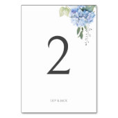 Table Chic Blanc & Bleu Hydrangea Mariage Numéro de tabl (Par défaut)