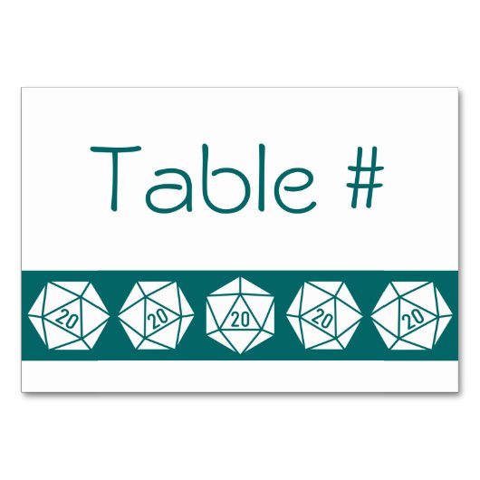 Table chic dans la carte de table Turquoise (Devant)