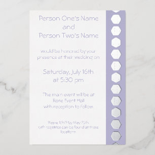 Table Chic dans Lavender Foil Invitation