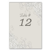 Table Chic Ivory et White Classic Mariage Numéro de tabl (Dos)