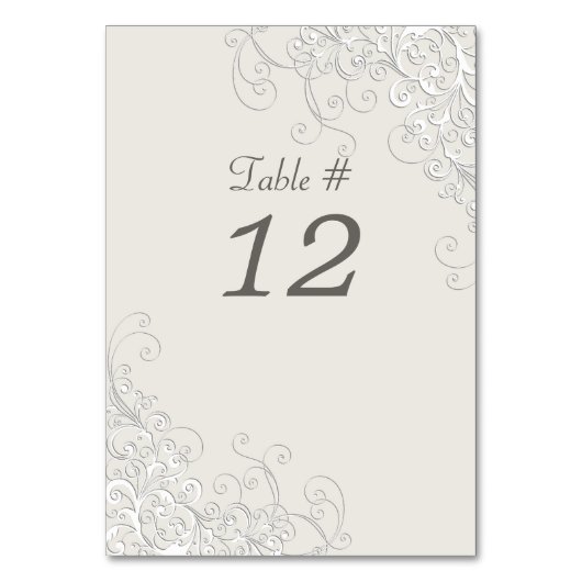 Table Chic Ivory et White Classic Mariage Numéro de tabl (Par défaut)