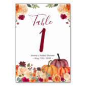 Table Citrouille orange brûlé Floral moderne Numéro de t (Dos)