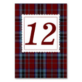 Table Clan élégant MacTavish Plaid Mariage Numéro de tab (Dos)