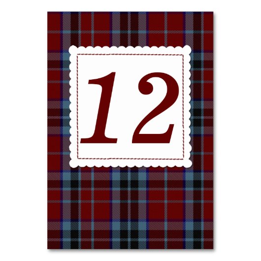 Table Clan élégant MacTavish Plaid Mariage Numéro de tab (Par défaut)