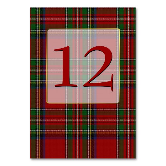Table Classic Royal Stewart Plaid Mariage Numéro de tabl (Par défaut)
