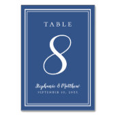 Table Classique Bleu Simple Dîner Mariage Numéro de tabl (Dos)