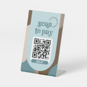 Table Code QR de paiement Signe Rétro Neutre Sarcelle Be (Recto)