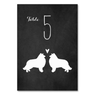 Table Collie Silhouettes Mariage Réception Numéro de tab