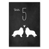 Table Collie Silhouettes Mariage Réception Numéro de tab (Dos)