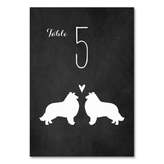 Table Collie Silhouettes Mariage Réception Numéro de tab (Par défaut)