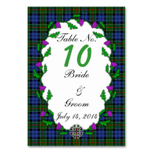Table Colquhoun Celtic Mariage Numéro de tableau
