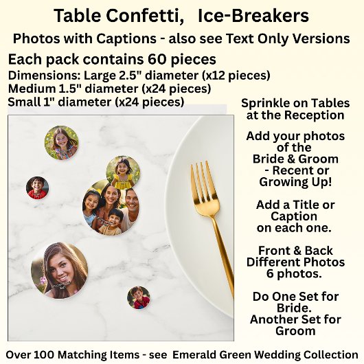 Table Confetti 60pc - Add Your Photos & Captions
