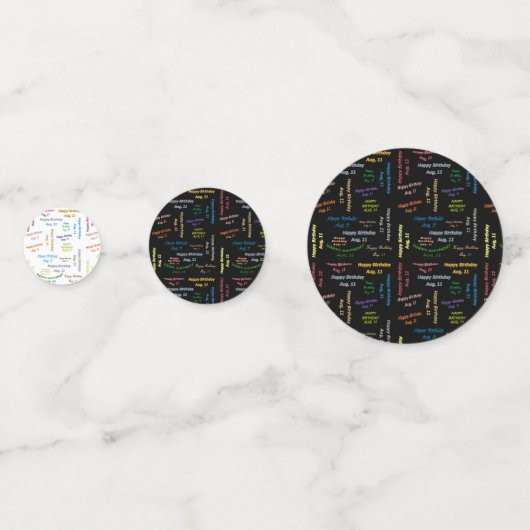 Table Confetti Août, 11 Anniversaire (Devant)