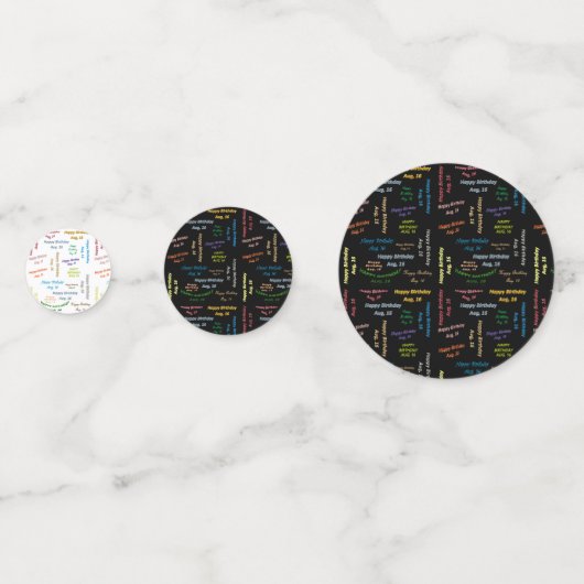 Table Confetti Août, 16 Anniversaire (Devant)