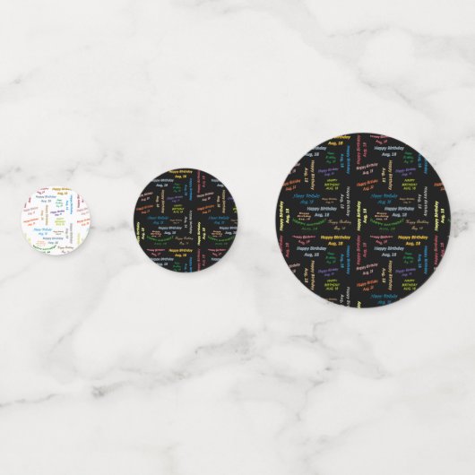 Table Confetti Août, 18 Anniversaire (Devant)