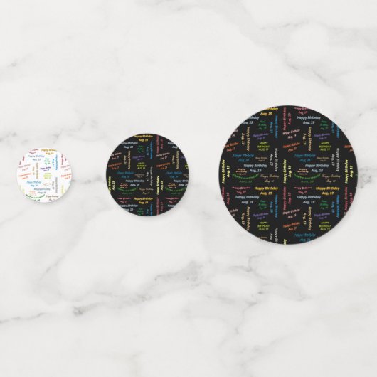 Table Confetti Août, 19 Anniversaire (Devant)