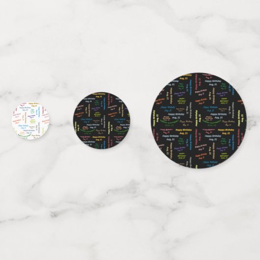 Table Confetti Août, 21 Anniversaire (Devant)