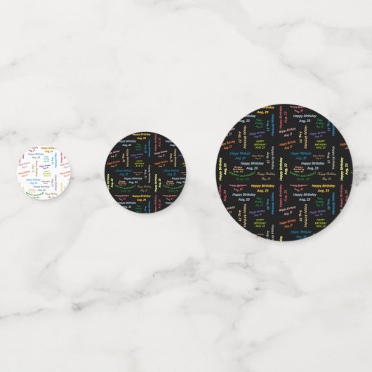 Table Confetti Août, 23 Anniversaire (Devant)