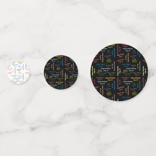 Table Confetti Août, 24 Anniversaire (Devant)