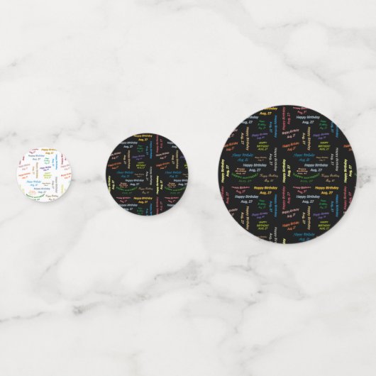 Table Confetti Août, 27 Anniversaire (Devant)