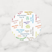 Table Confetti Août, 28 Anniversaire (Petit recto)