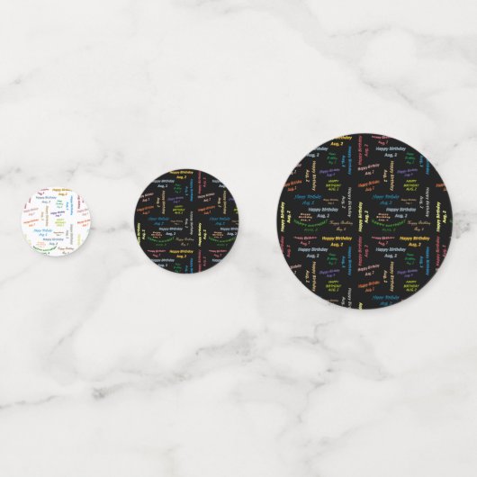 Table Confetti Août, 2 Anniversaire (Devant)