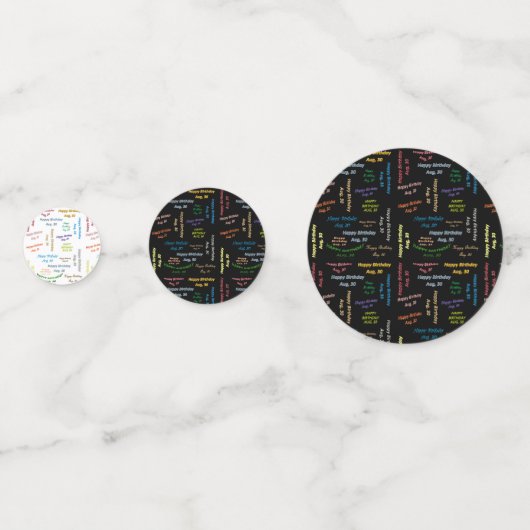 Table Confetti Août, 30 Anniversaire (Devant)