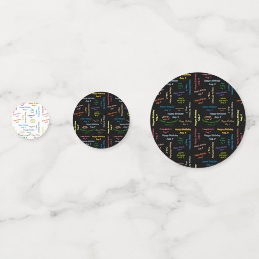 Table Confetti Août, 9 Anniversaire (Devant)