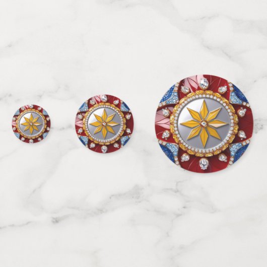 Table confetti avec couleurs colombiennes (Devant)