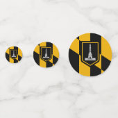 Table confetti avec drapeau de Baltimore City, Éta (Derrière)