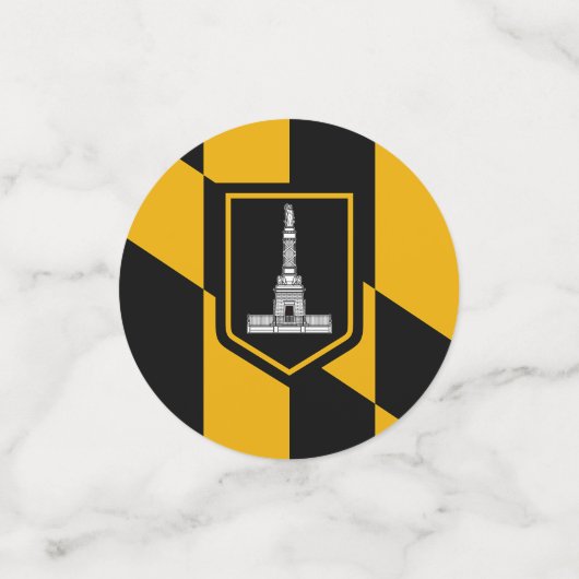 Table confetti avec drapeau de Baltimore City, Éta (Petit recto)