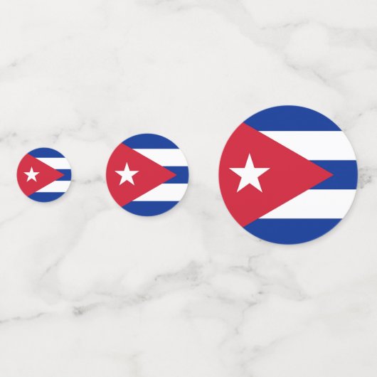 Table confetti avec drapeau de Cuba (Devant)