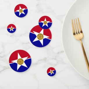 Table confetti avec drapeau de Dallas, Texas