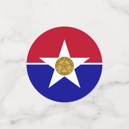 Table confetti avec drapeau de Dallas, Texas (Petit recto)