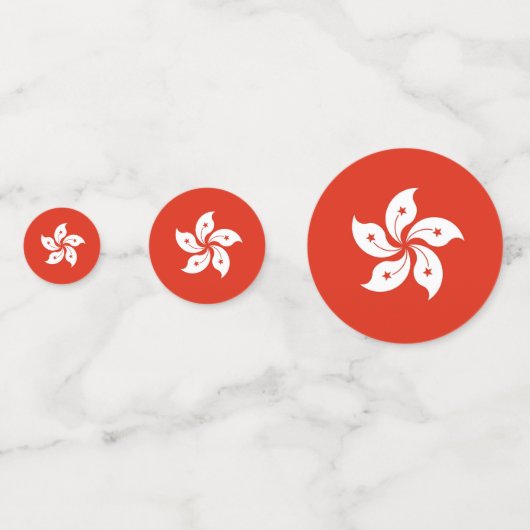 Table confetti avec drapeau de Hong Kong (Derrière)