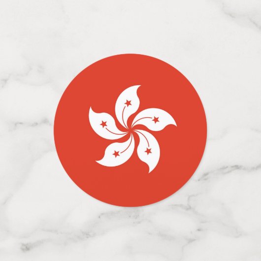 Table confetti avec drapeau de Hong Kong (Petit recto)
