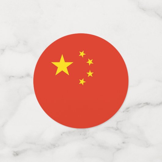 Table confetti avec drapeau de la Chine (Petit recto)