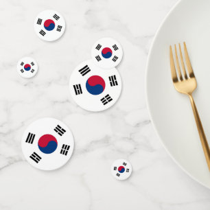 Table confetti avec drapeau de la Corée du Sud