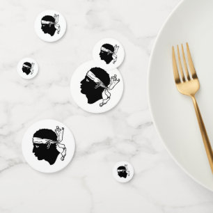 Table confetti avec drapeau de la Corse
