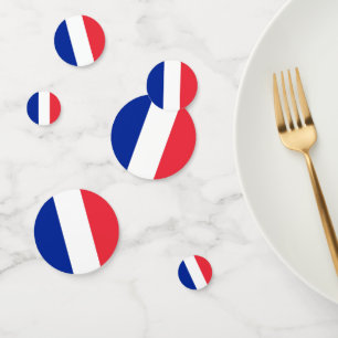 Table confetti avec drapeau de la France