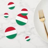 Table confetti avec drapeau de la Hongrie