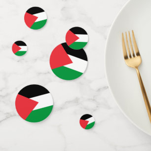 Table confetti avec drapeau de la Palestine