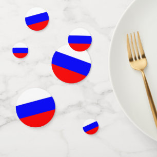 Table confetti avec drapeau de la Russie